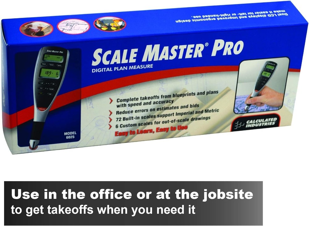 Scale Master Pro Digital Plan Measure Take-off Tool | 72 Built-in Imperial, ...