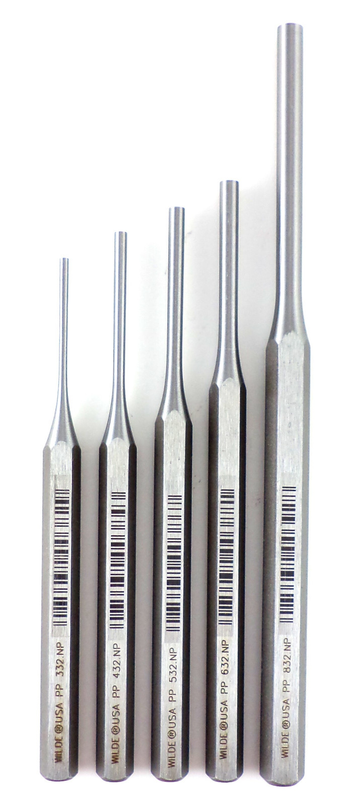 Wilde Tool 5pc Pin Punch Set MADE IN USA 3/32 – 1/4” Inch Professional Quality