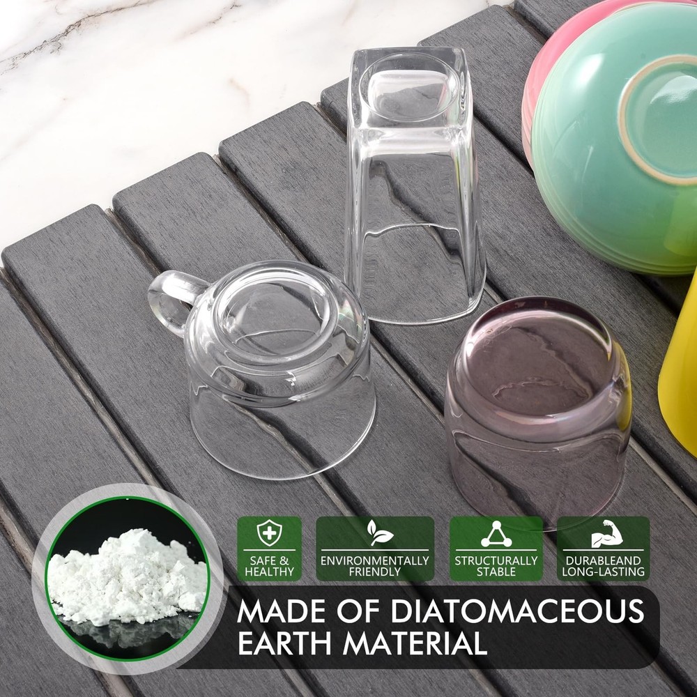 Stone Drying Mat for Kitchen Counter, Large Dark Gray Foldable Diatomaceous E...