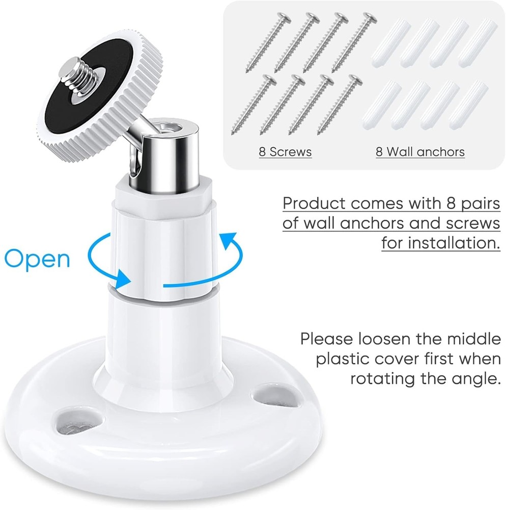 Enhanced Security with 2-Pack Adjustable Wyze Cam Mount - 360° Swivel Bracket