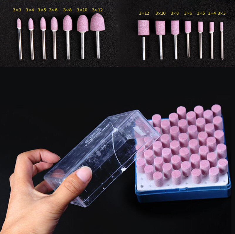 100 PCS Rotary Mounted Abrasive Grinding Stone Point Wheel Bits Set For Dremel