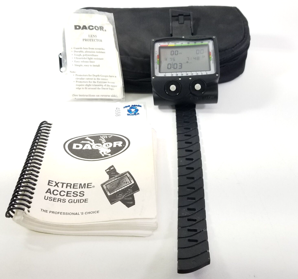 Dacor Extreme Access Wireless Hoseless Scuba Dive Wrist Computer + Case, Manual