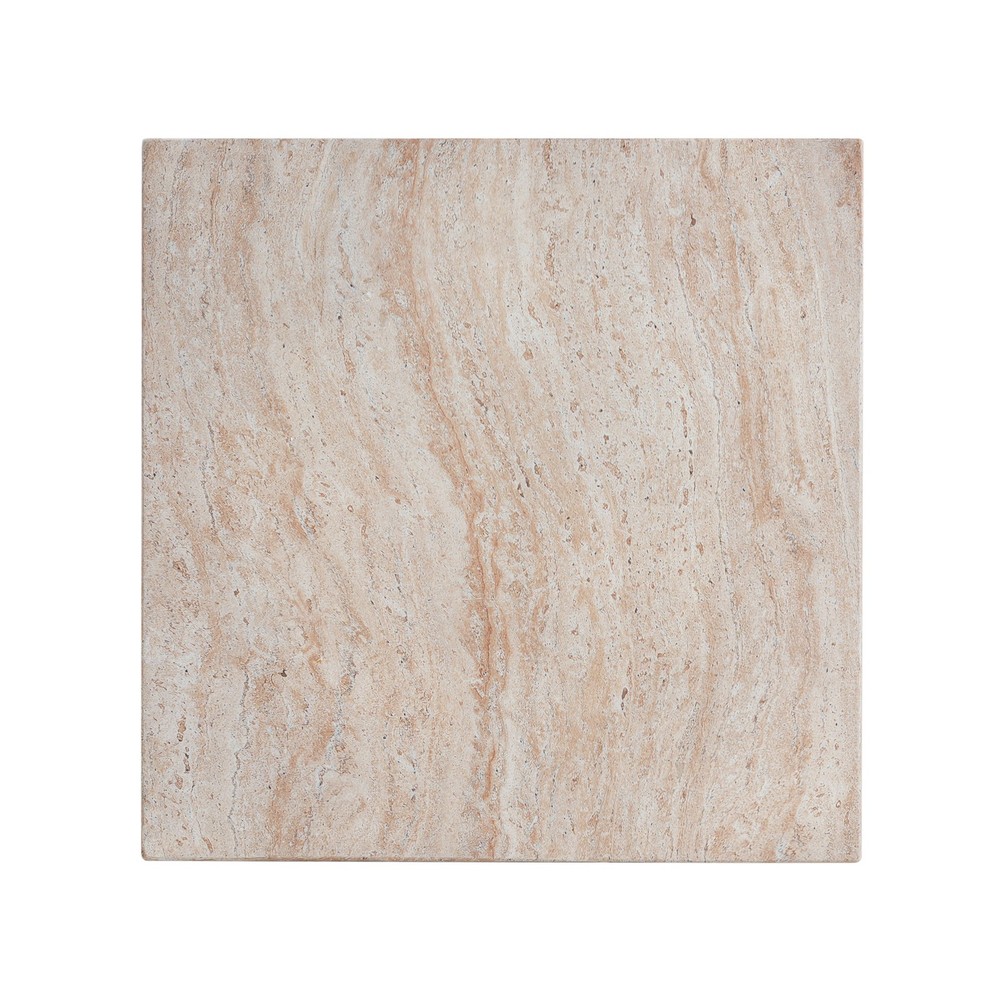 Outdoor/Indoor Square Travertine Lightweight Concrete Side Table