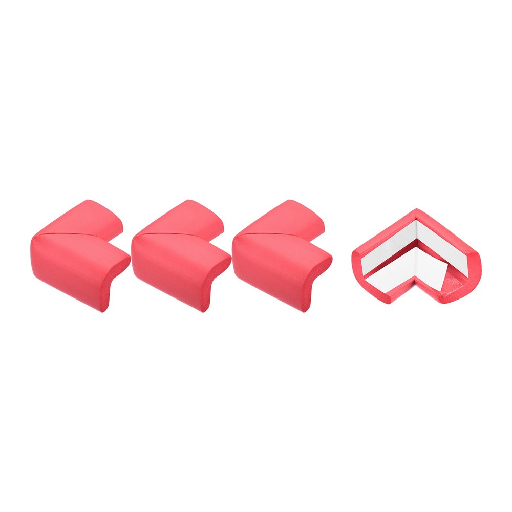 Corner Guards Edge Protectors, 4Pack Foam Bumper L Shape, 55mm, Red