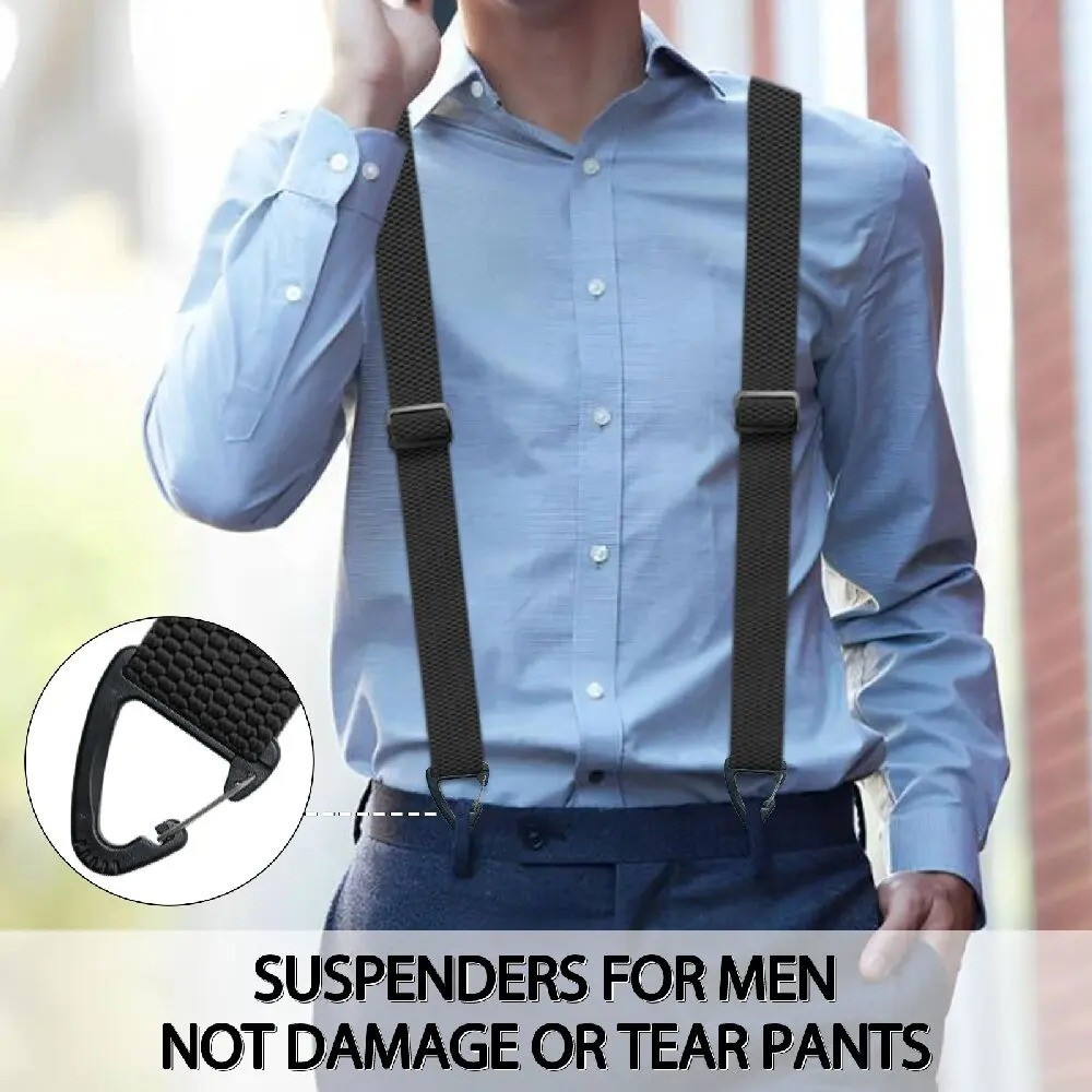 Suspenders for Men Heavy Duty, Y Shape Back Hidden Suspender 1.5" Under Clothing