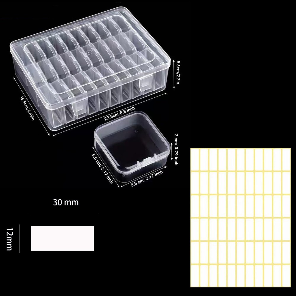 YYGMSS 30 Pcs Bead Storage Box Mini with Lids Plastic clear