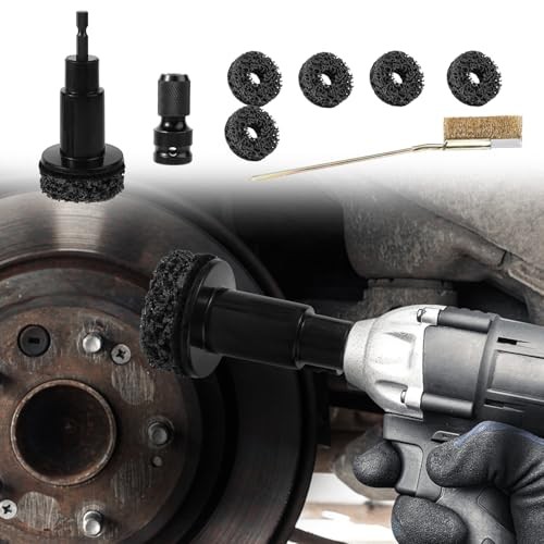8pcs Wheel Hub Cleaning Kit, Include Grinding Black version+rust removal brush