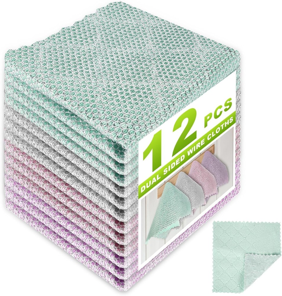 Multipose Wire Dishwashing Rag, Upgraded Double-Layer Non-Scratch Wire