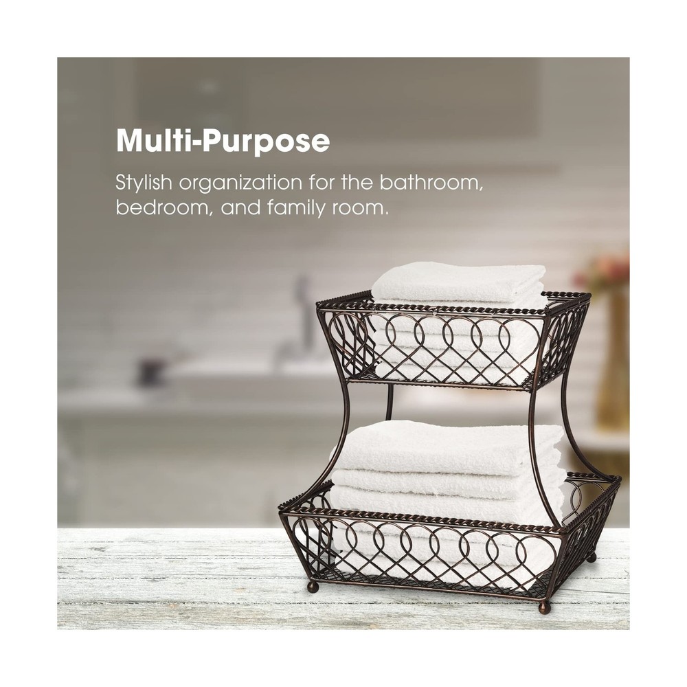 Gourmet Basics by Mikasa Loop and Lattice 2-Tier Rectangular Me... FAST USA SHIP