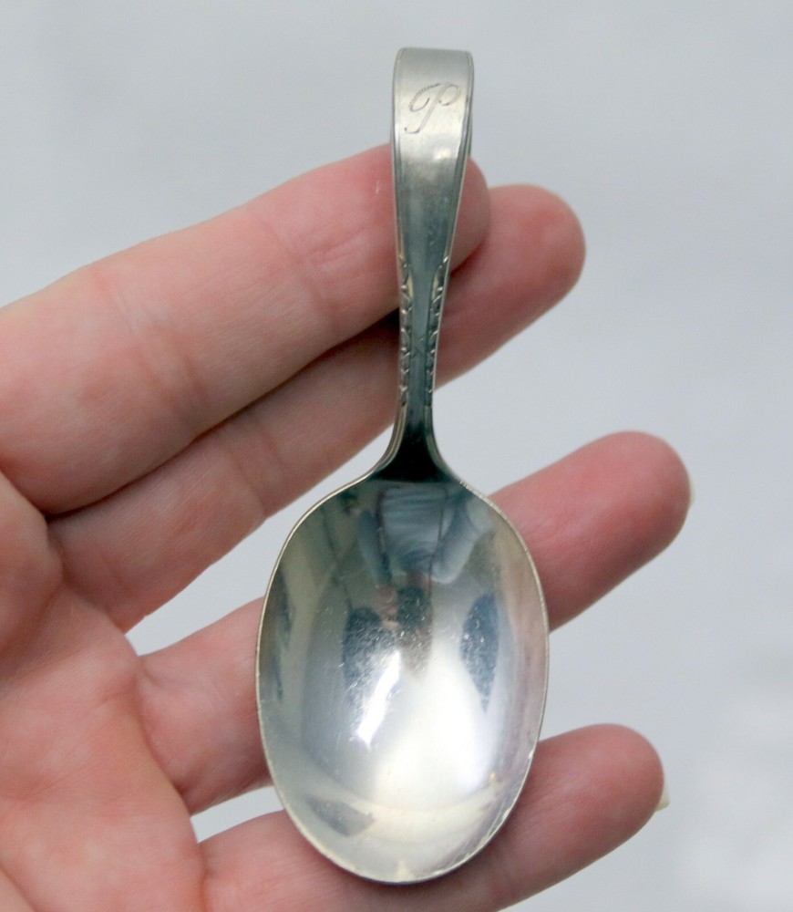 Vintage Oneida Silver Plate Baby Spoon Initial P