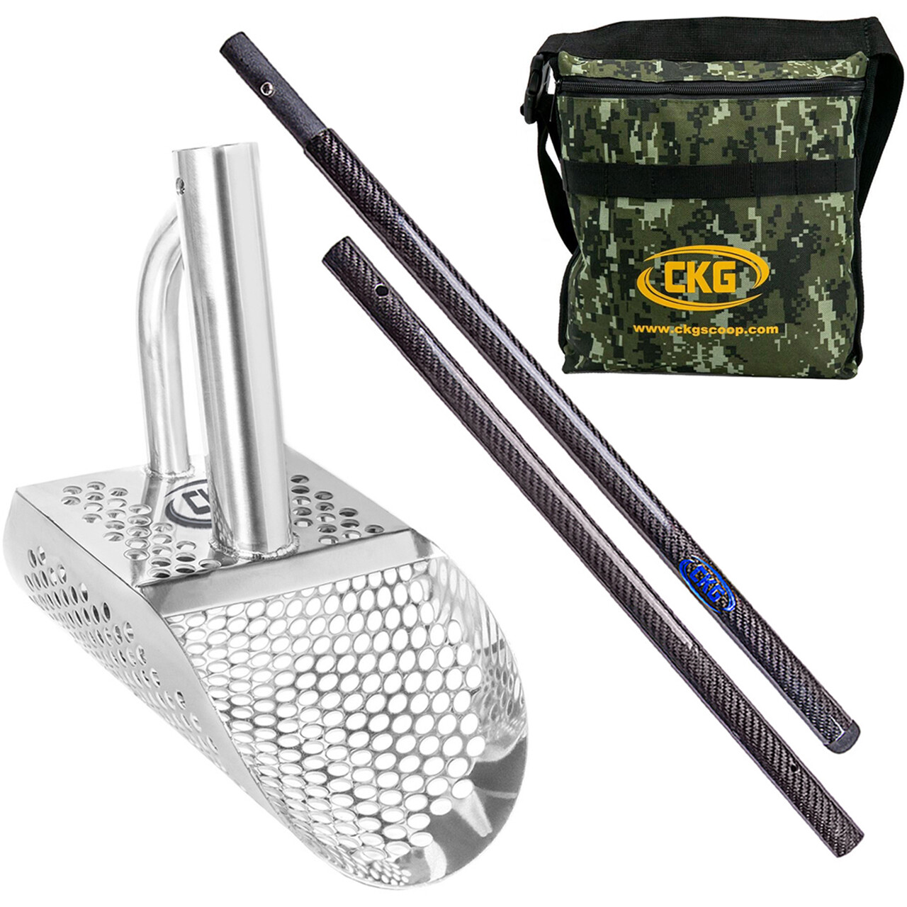 CKG Sand Scoop Metal Detecting Detector Shovel Long Carbon Fiber Handle Pole