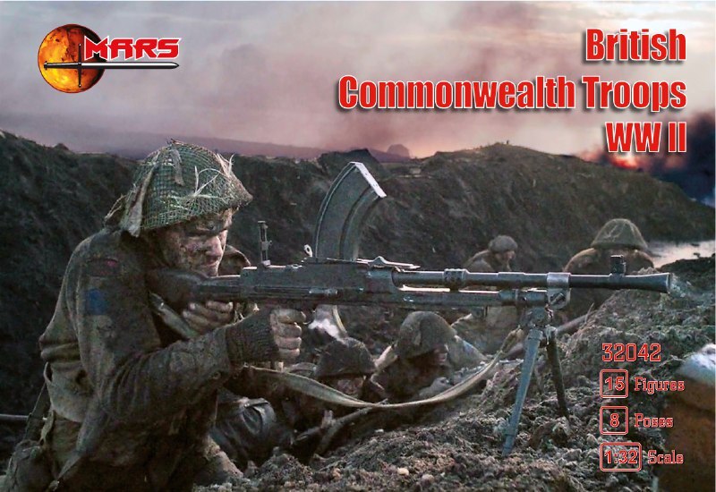 British Commonwealth Troops WWII Plastic model kit 1/32 Mars Figures 32042