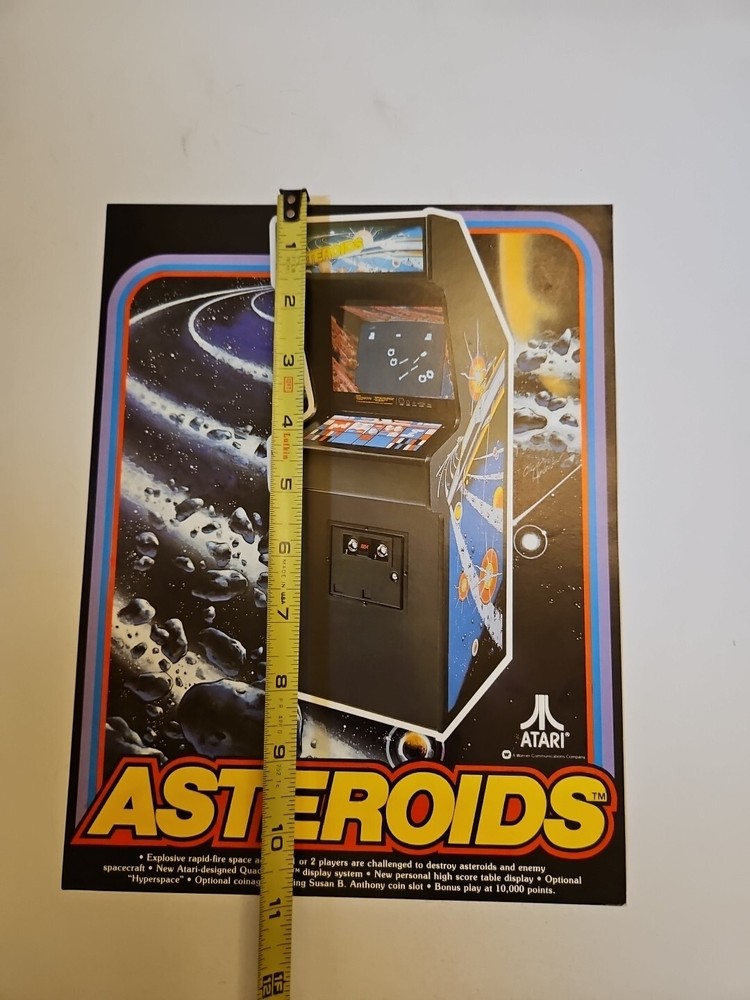1979 Original ASTEROIDS Atari Arcade Game Brochure Advertising Flyer Authentic