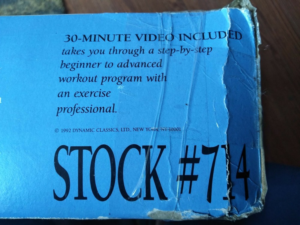 Vintage Aerobic Two-Level Adjustable Exercise Step Platform Set with Video 1992.