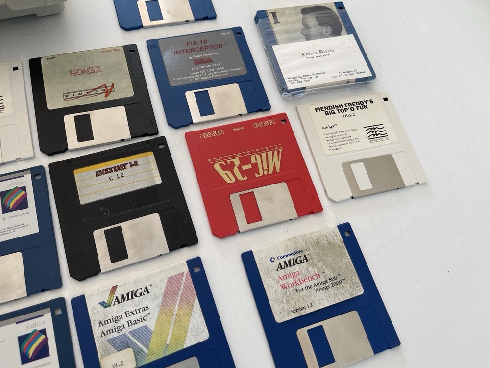 50+ Commodore Amiga 3.5” Floppy Disks - Workbench, Kickstart, Games Etc