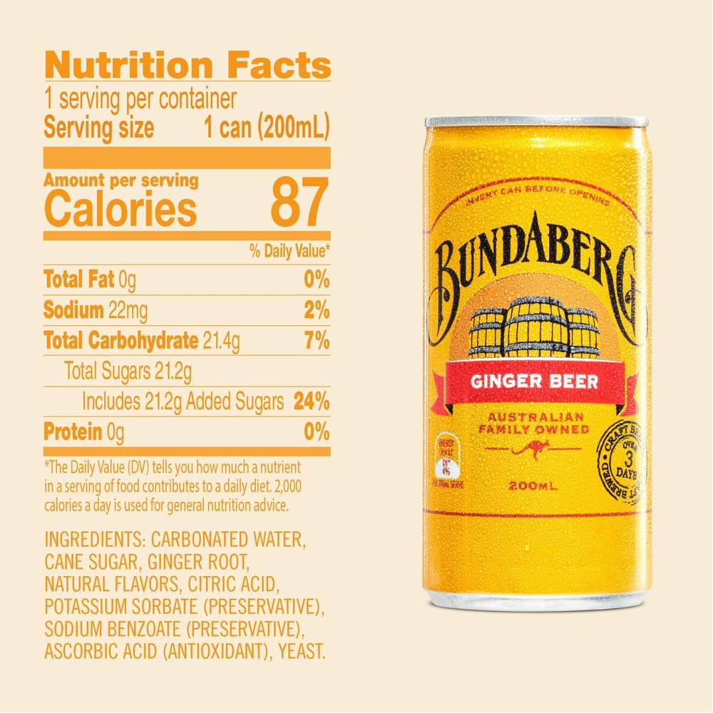 Ginger Beer, 6.8 fl oz Cans, (24 Pack)