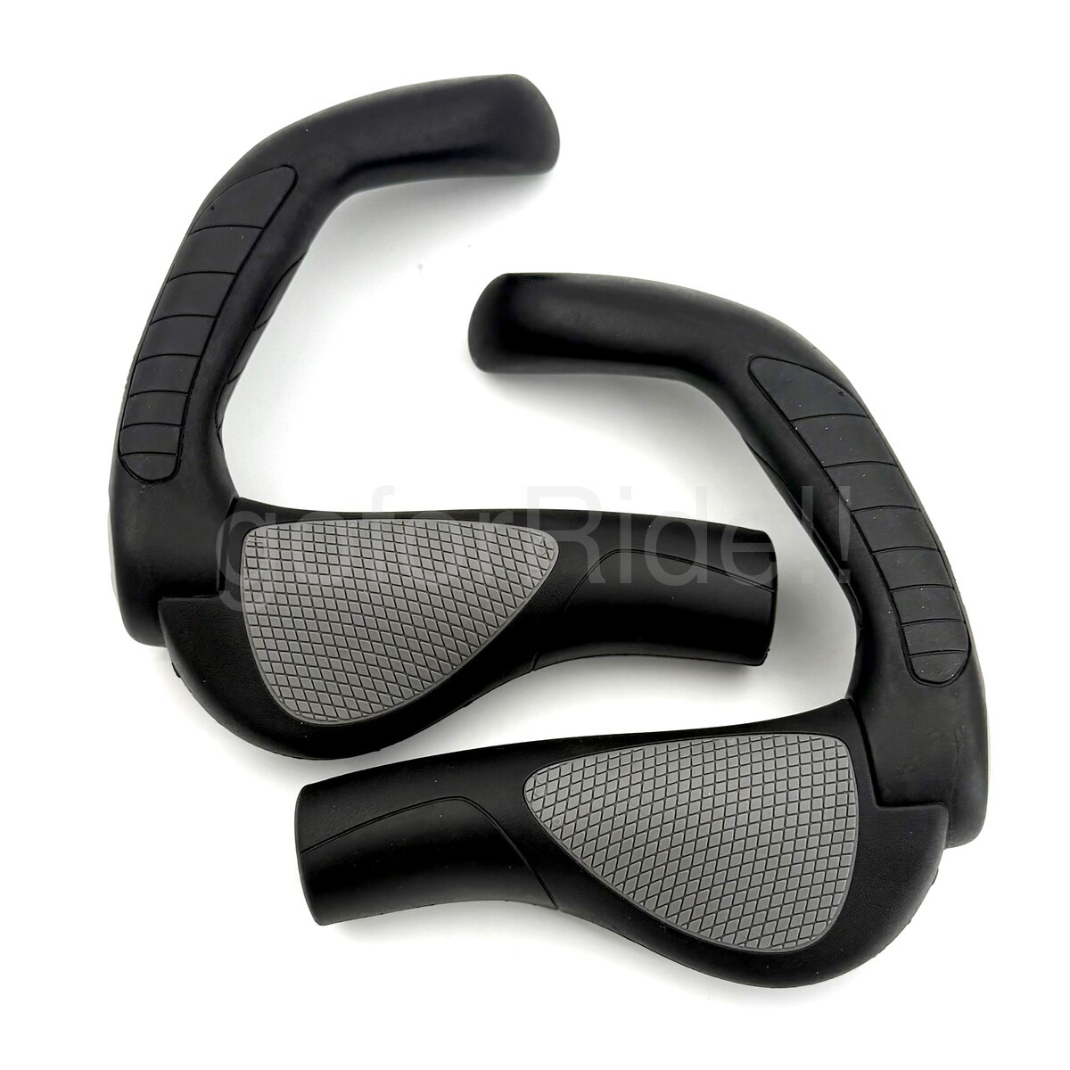 Ergon GP5 Large Ergonomic Bike Grips Black/Gray Fullsize Bar Ends Pair Lock-On