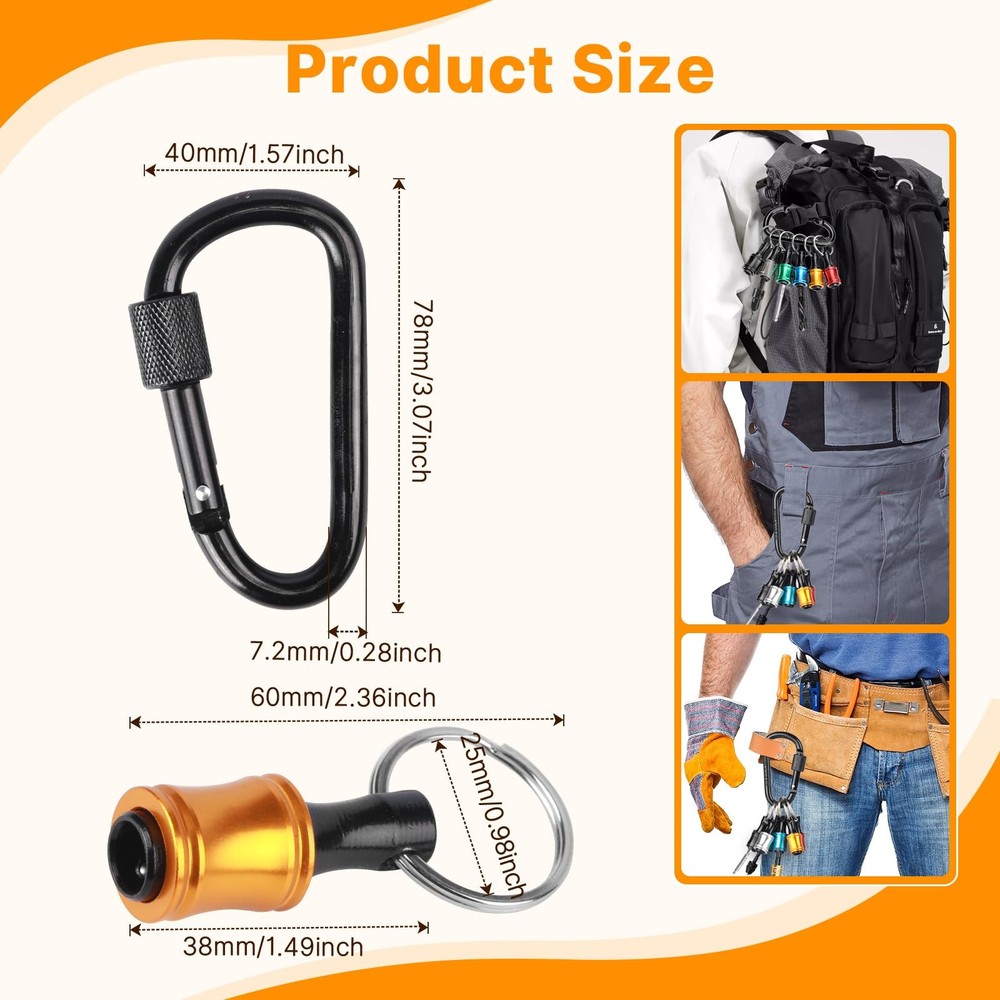 24PCS 1/4 Hex Shank Drill Bit Holder Keychain Extension Bar Quick Release Bit...