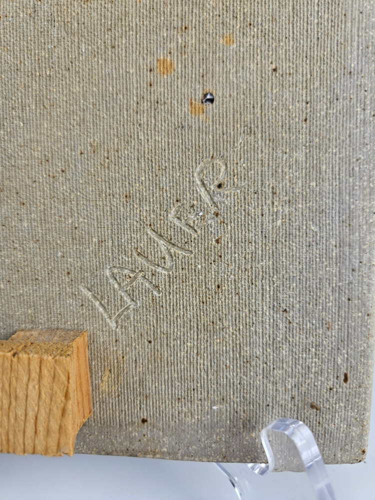 Signed Lauer Studio Pottery Wall Clock Ceramic Slab Art Clock TESTED