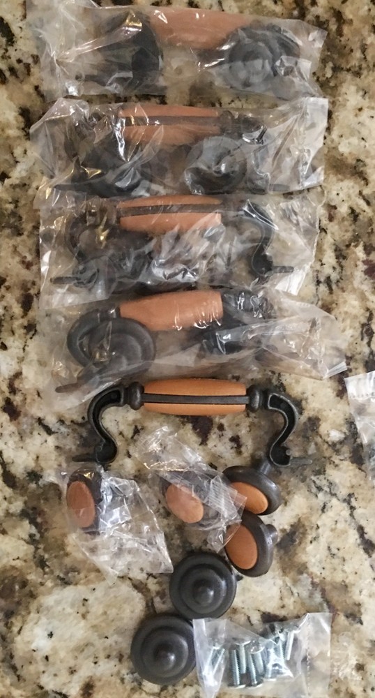 **50** LOT Sets Drawer Pulls HINGED w/ 20 door knobs (vintage black)