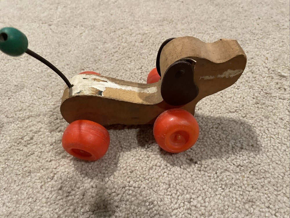 Pull Toy wooden dog