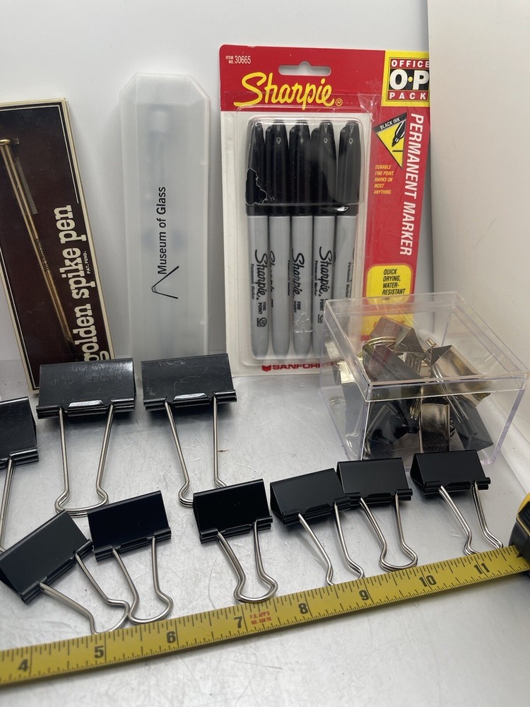 Binder Clips Paper Clamps Assorted Sizes Sharpies Stapler Paper Clips Office