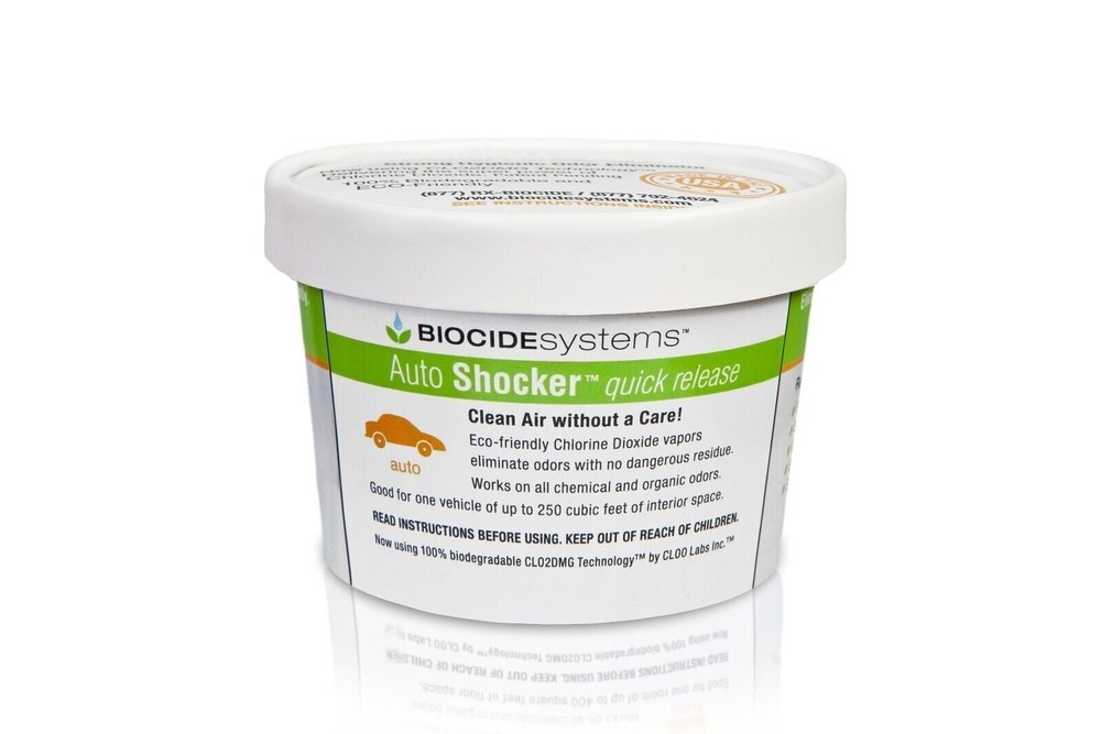 Biocide Systems Auto Shocker, Quick Release Car Odor Eliminator, Eco-Friendly