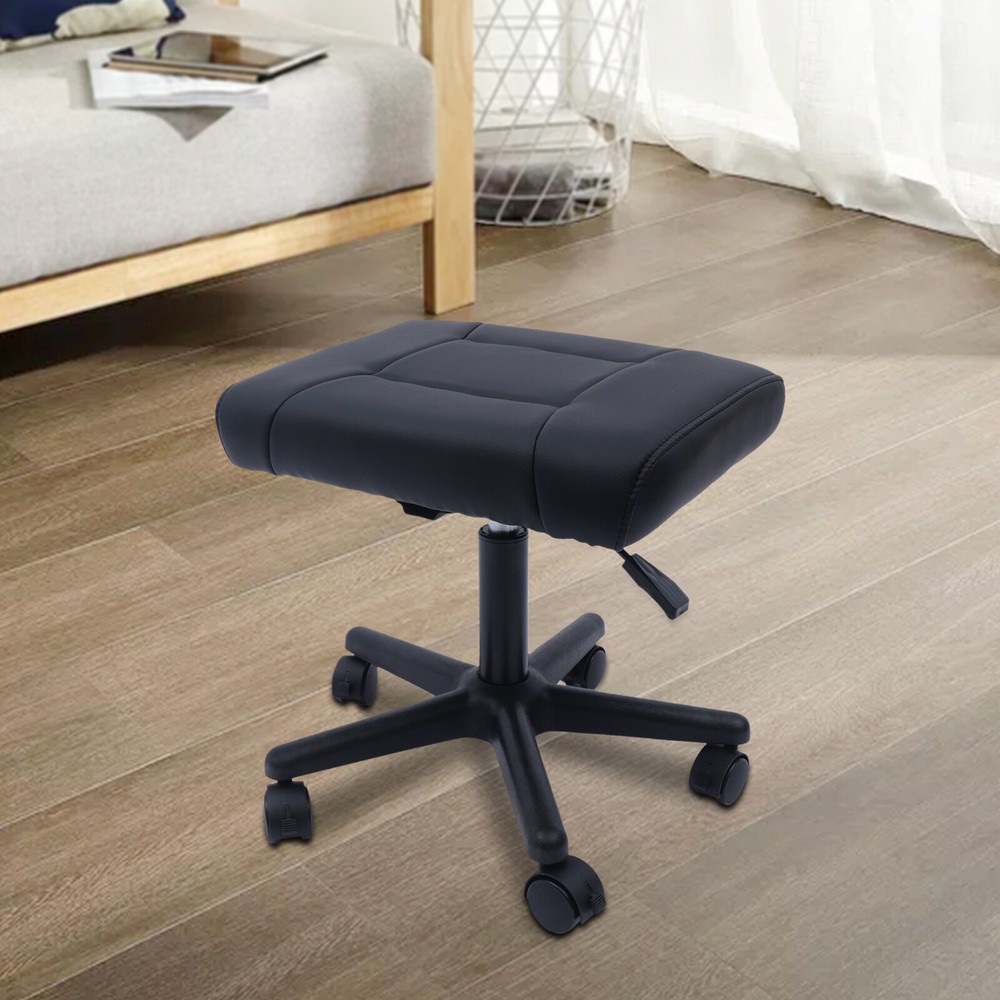 Adjustable Office Foot Stool with Wheels, Height Adjustable Rolling Leg Rest