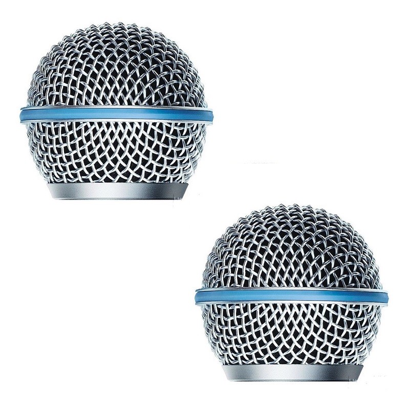 2 PCS Beta58 Mic Grille Replacement for Shure Beta 58 Wireless Microphone w Foam