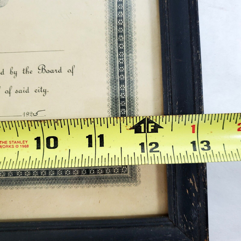 Certificate Promotion Elyria, Ohio Elementary School to High School 1925 Framed