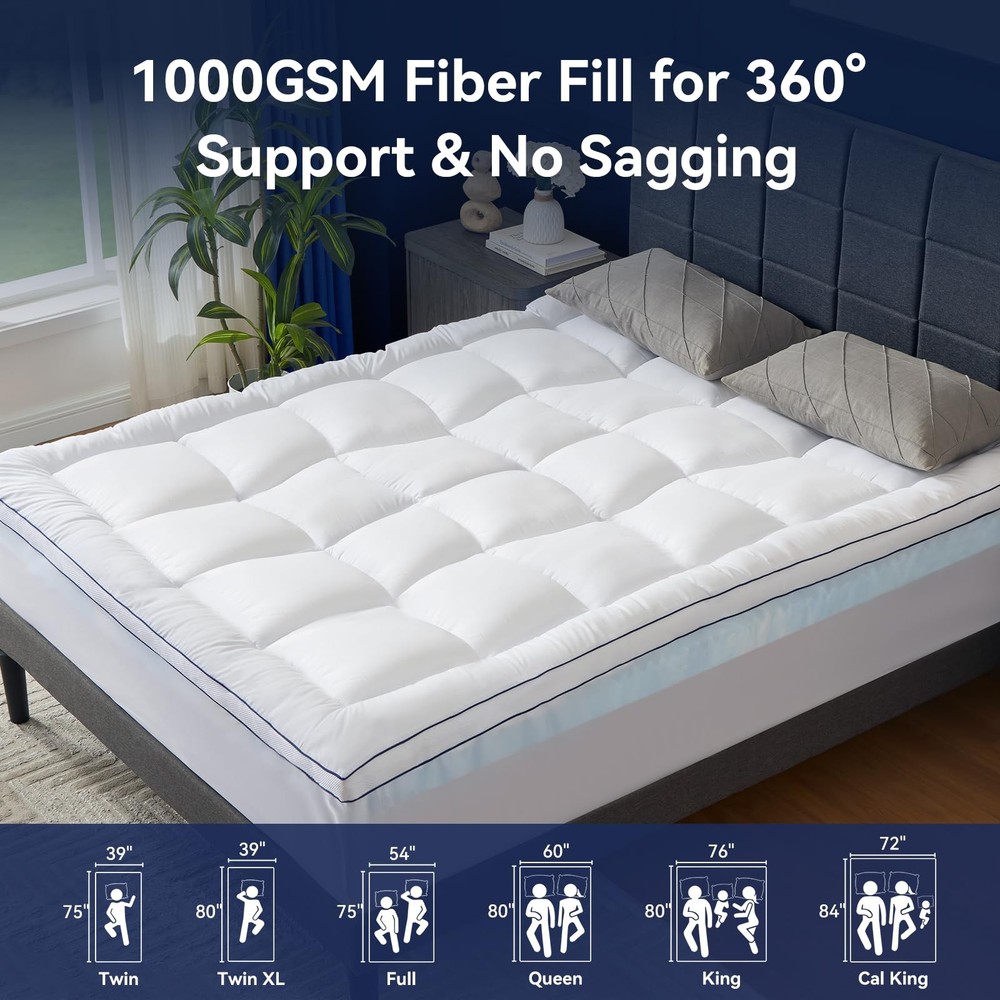 NicePlus Queen Size Dual Layer 4 Inch Memory Foam Mattress Queen, White