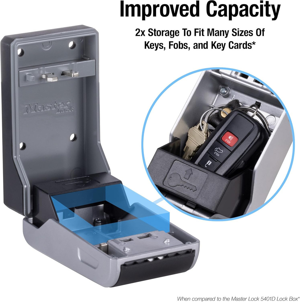 High Capacity Key Lockbox, Combination Dial, Wall Mount
