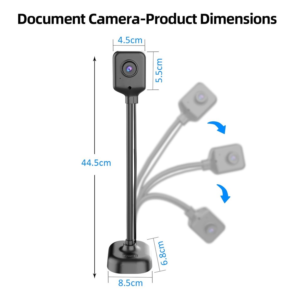 Document Camera for Teachers and Classroom, USB Webcam/Doc Camera Builtin Mic...