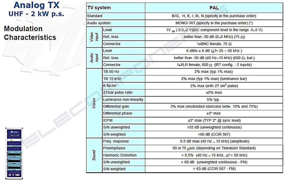2 Kw 2000 w DMT TV Transmitter NTSC/Pal Analog broadcast transmisor