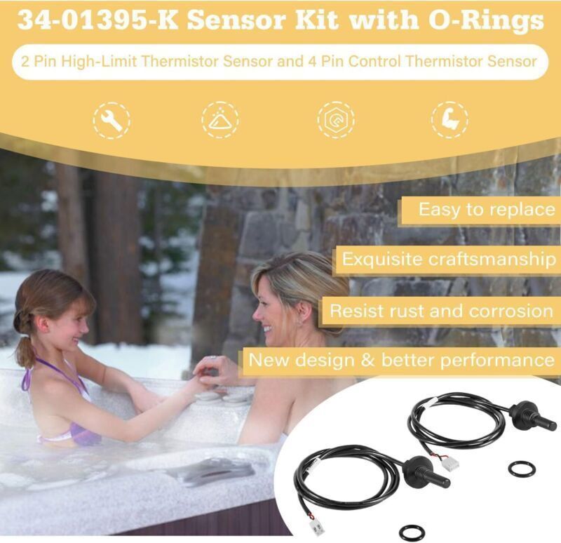 Sensor Kit 34-01395-K For Hot Spring, Tiger River, Limelight Spas 2002-Current