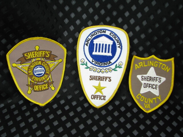 713 Virginia ARLINGTON COUNTY SHERIFF'S OFFICE Patch 3pc Lot Variation