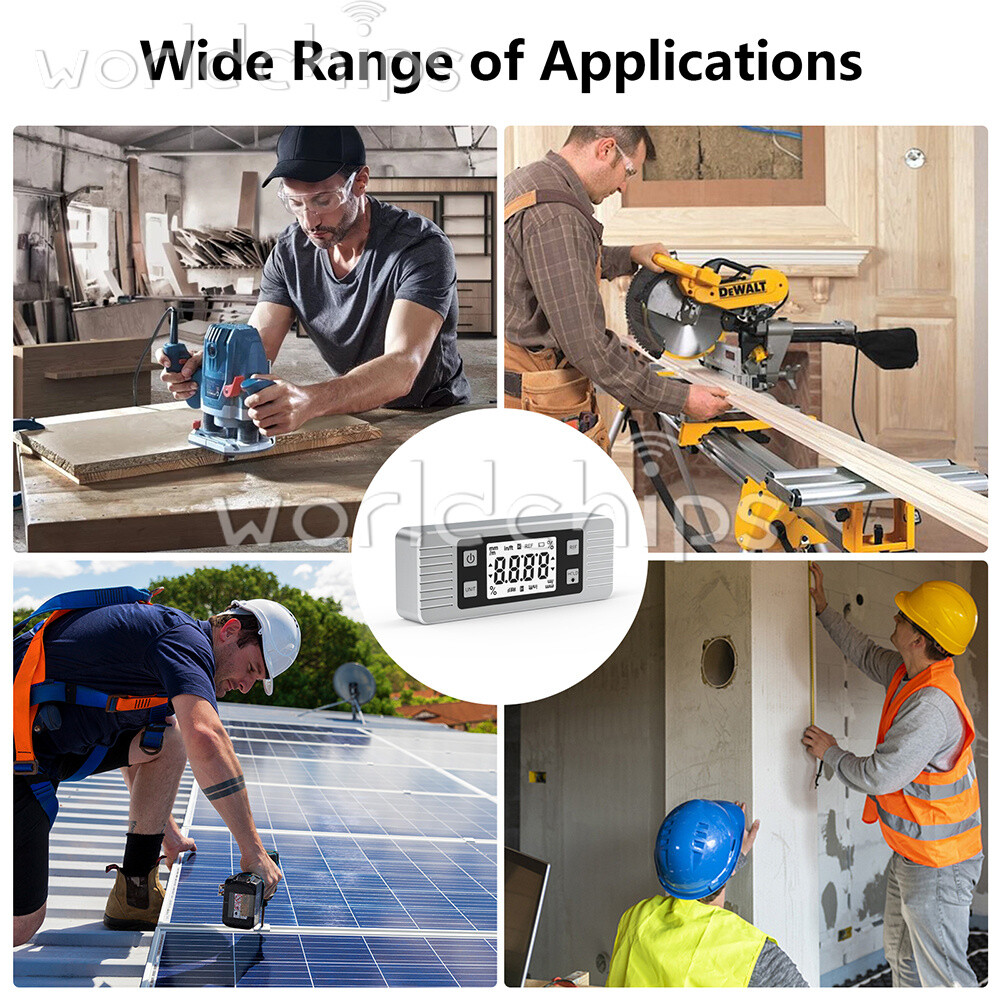 3in1 Protractor Inclinometer Level Ruler 4*90° Digital LCD Display W/ Backlight