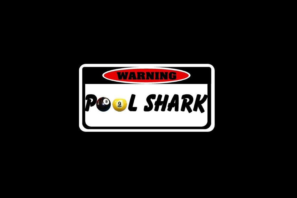 2 Pool Shark Decals 2x4 inches