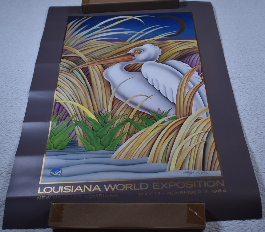 Rare Vintage Louisiana world exposition 1984 poster Hugh Ricks 18x26
