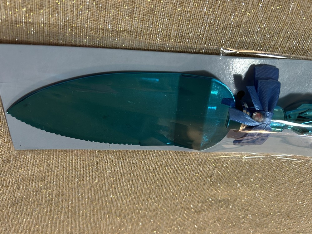 Cake Server Blue Plastic Knife