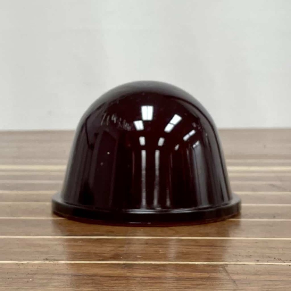 Wide Unpolished Vintage Red Globe Ceiling Light