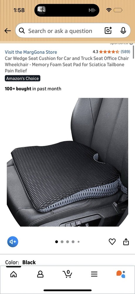 Sciatic Relief Cushion for Driving Seat
