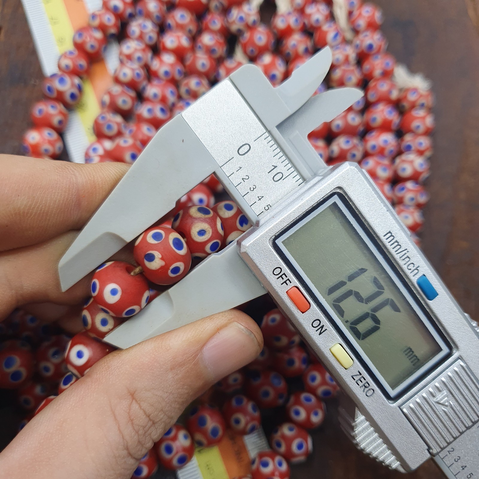 Red Skunk Beads African Style Glass Round Blue White Eye Beads Jewelry Making