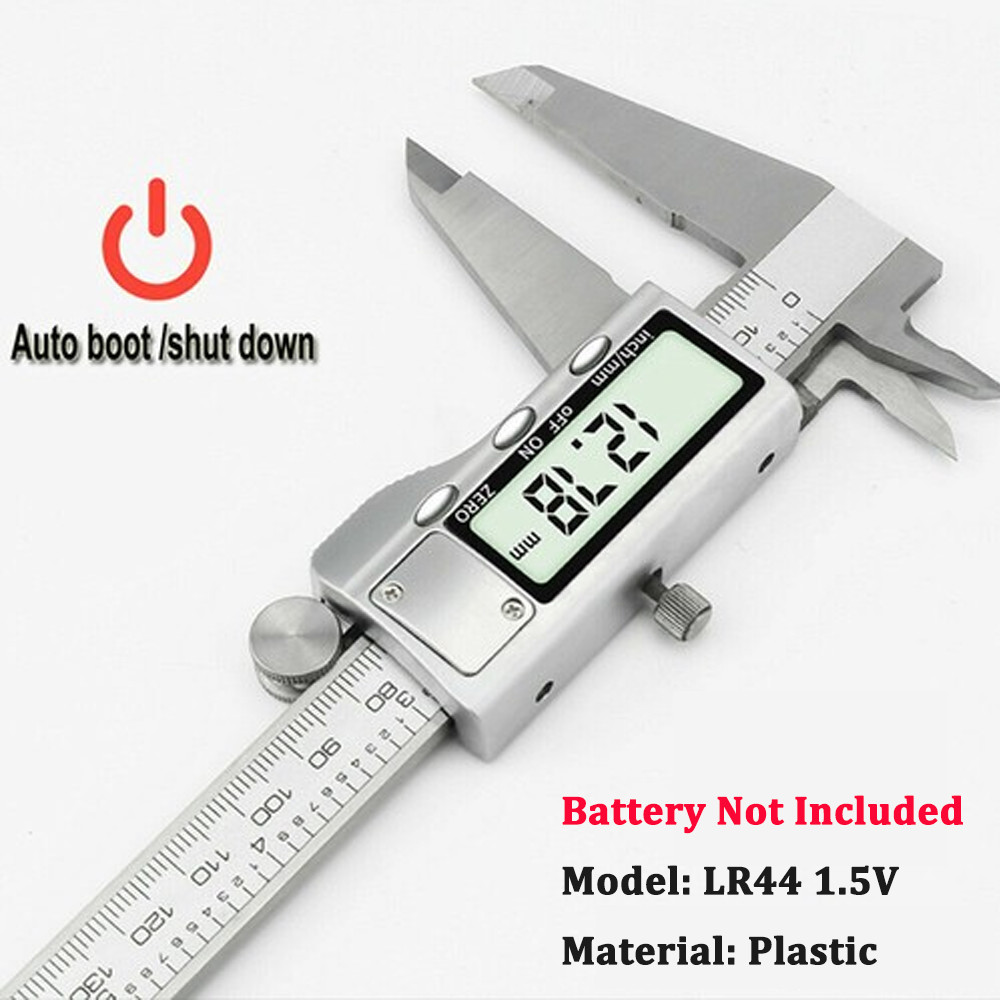 6" Stainless Steel Digital Caliper Vernier Micrometer Measuring Ruler No Battery