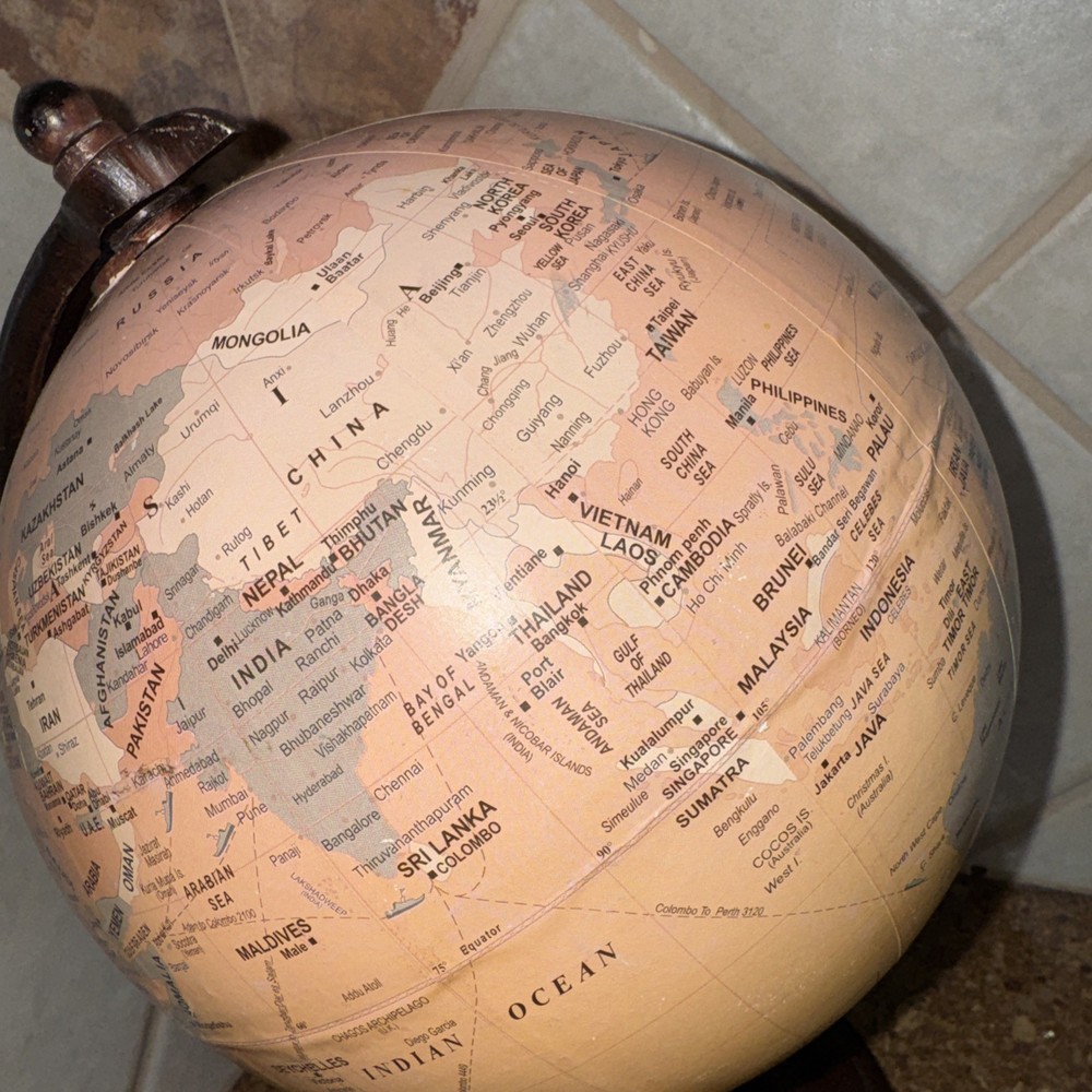 Vintage World Globe On Stand