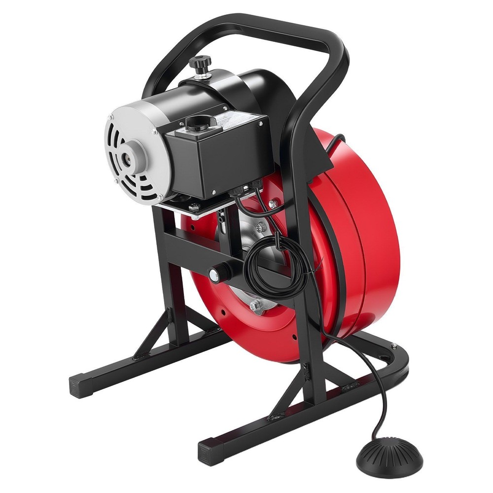 Sewer Snake Machine 50ft 1/2", 4 Interchangeable Cutters