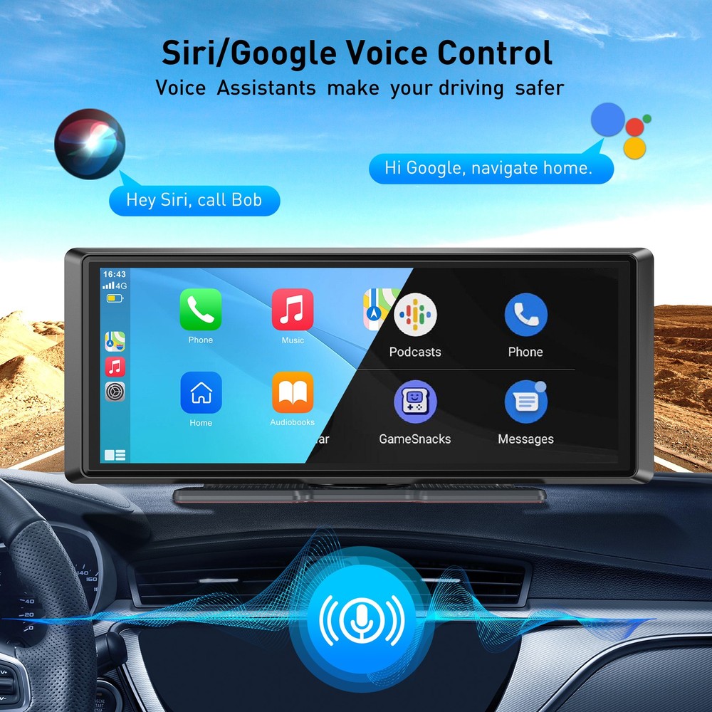2025 Wireless Carplay Android Auto Screen for Car 8.1" IPS Portable Touch Screen