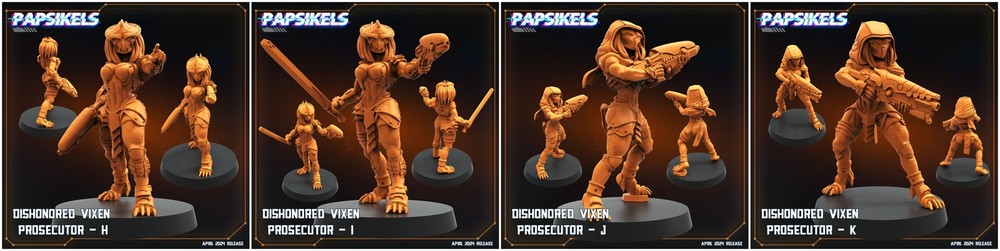3D Printed Papsikels Democracy Troopers SciFi Dishonored Vixen Prosecutor Set
