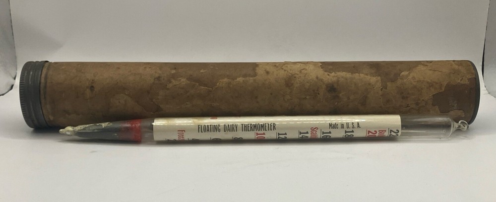 ANTIQUE FLOATING DAIRY THERMOMETER Made in U.S.A. In original packaging.