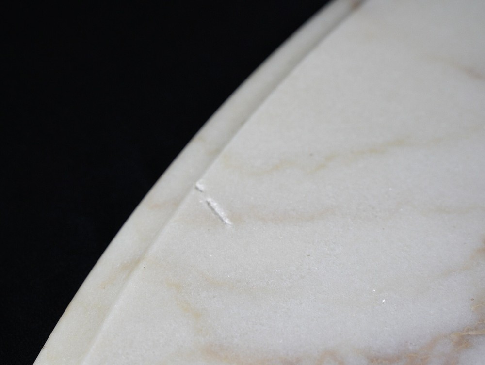 Portugal Made Rounded White Marble Tabletop